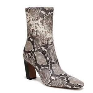 Franco Sarto Briar Animal Print heeled boots gray black snake - 9